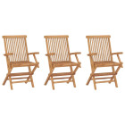 Chaises de jardin pliables 3 pcs bois de teck massif