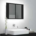 Armoire à miroir de salle de bain led 60 x 12 x 45 acrylique noir 