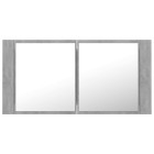 Armoire de salle de bain à miroir led 90 x 12 x 45 cm acrylique gris helloshop26 02_0006609
