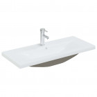 Lavabo encastré avec robinet 91x39x18 cm céramique blanc