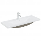 Lavabo encastré avec robinet 101x39x18 cm céramique blanc