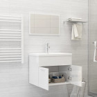  Ensemble de meubles de salle de bain 2 pcs Blanc brillant