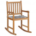 Chaise à bascule bois de teck - Couleur des coussins au choix