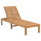 Transat chaise longue bain de soleil lit de jardin terrasse meuble d'extérieur bois de teck solide helloshop26 02_0012714