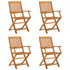 Chaises de jardin pliables 4 pcs bois d'eucalyptus massif