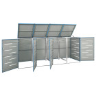 Abri pour quatre poubelles 276,5x77,5x115,5 cm inox