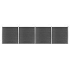 Ensemble de panneau de clôture wpc 699x186 cm noir