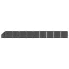 Ensemble de panneau de clôture wpc 1657x(105-186) cm noir
