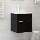 Armoire avec lavabo intégré noir aggloméré