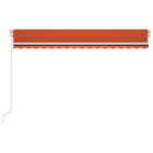 Auvent manuel rétractable avec led 400x350 cm orange et marron