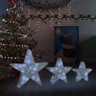  Étoile de décoration de Noël 3pcs Blanc LED Extérieur Intérieur