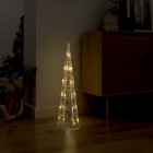  Cône lumineux décoratif pyramide LED acrylique blanc chaud 60cm