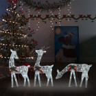  Famille de rennes de Noël 270x7x90 cm Blanc Blanc froid Maille