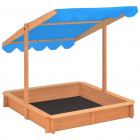 Bac à sable avec toit réglable bois de sapin 115x115x115 cm
