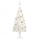  Arbre de Noël artificiel avec LED et boules Blanc 240 cm