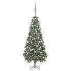  Arbre de Noël artificiel LED et boules et pommes de pin 210 cm