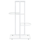 Support pour plantes 4 niveaux 43x22x76 cm blanc métal