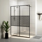 Paroi de douche avec verre esg transparent 140x195 cm noir