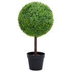 Plante de buis artificiel avec pot forme de boule vert 71 cm
