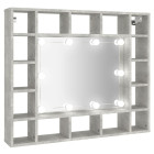 Armoire de miroir avec led 91 x 15 x 76,5 cm gris helloshop26 02_0006543