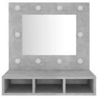 Armoire à miroir avec led 60 x 31,5 x 62 cm gris helloshop26 02_0006673