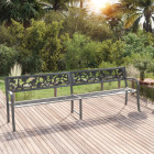 Banc double de jardin 246 cm gris acier