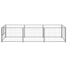 Chenil extérieur cage enclos parc animaux chien argenté 3 m² acier  02_0000264
