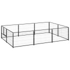 Chenil extérieur cage enclos parc animaux chien noir 6 m² acier  02_0000545