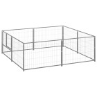 Chenil extérieur cage enclos parc animaux chien argenté 4 m² acier  02_0000276