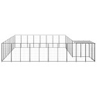 Chenil extérieur cage enclos parc animaux chien 20,57 m² acier noir