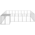 Chenil extérieur cage enclos parc animaux chien argenté 15,73 m² acier  02_0000242