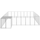 Chenil extérieur cage enclos parc animaux chien argenté 20,57 m² acier  02_0000252