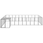 Chenil extérieur cage enclos parc animaux chien 13,31 m² 110 cm acier noir