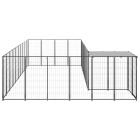 Chenil extérieur cage enclos parc animaux chien 19,36 m² acier noir