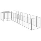 Chenil extérieur cage enclos parc animaux chien argenté 7,26 m² acier  02_0000298