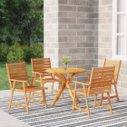 Ensemble à manger de jardin 5 pcs bois d'acacia solide