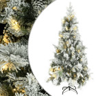 Sapin de noël à flocons de neige led pommes de pin 225cm pvc/pe