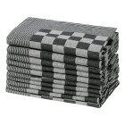 Serviettes de cuisine 10 pcs noir et blanc 50x70 cm coton
