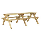 Table de pique-nique et bancs 220x122x72cm bois de pin imprégné