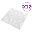 Panneaux muraux 3d 12 pcs 50x50 cm blanc origami 3 m²