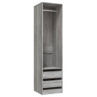 Armoire avec tiroirs sonoma gris 50x50x200 cm bois d'ingénierie