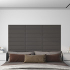 Panneaux muraux 12 pcs gris foncé 60x15 cm tissu 1,08 m²