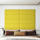 Panneaux muraux 12 pcs jaune clair 90x30 cm tissu 3,24 m²