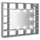 Armoire à miroir avec led 91 x 15 x 76,5 cm gris helloshop26 02_0006680