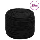 Corde de travail noir 6 mm 25 m polyester