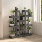 Support à plantes gris 104,5x25x109,5 cm bois massif de pin