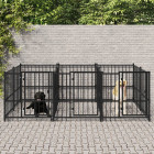 Chenil d'extérieur pour chiens acier 5,63 m²