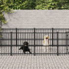 Chenil d'extérieur pour chiens acier 11,26 m²