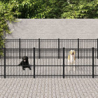 Chenil d'extérieur pour chiens acier 18,82 m²