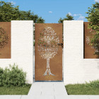 Portail de jardin 85x175 cm acier corten conception de l'arbre